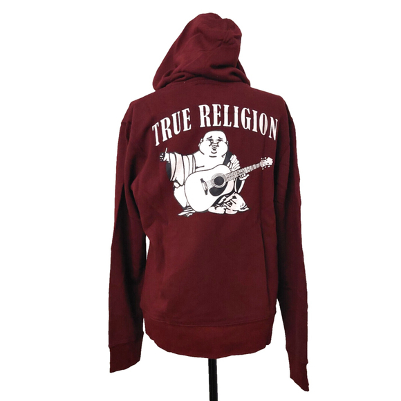 True Religion Brand Jeans Playoff Champs Raglan Hoodie Sweatshirt Size Large NWT - Picture 10 of 16